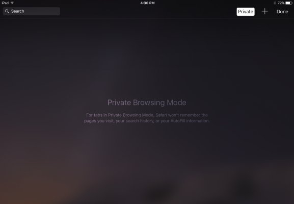 Using Private Mode when browsing