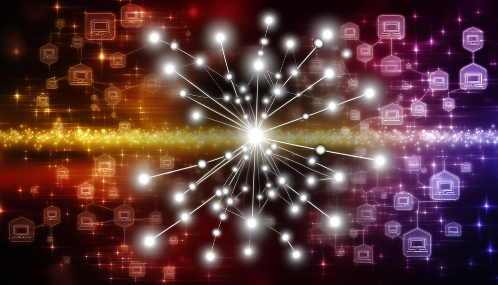 Modern digital network with glowing nodes and streaming icons, symbolizing efficient, cost-effective streaming technology.