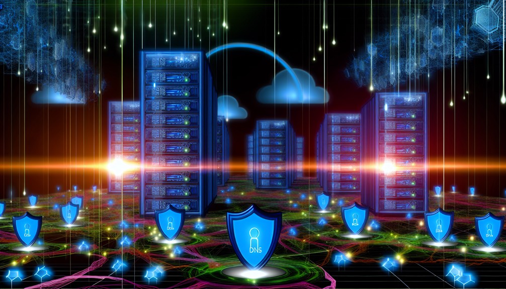 Fortress protecting binary data streams with shields and glowing firewall locks.