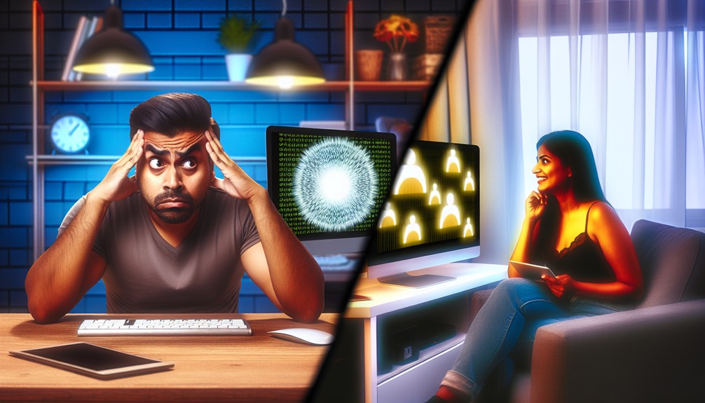 Split-screen comparison showing a frustrated person facing buffering on one side and a relaxed viewer enjoying seamless 4K streaming on the other, with a glowing Smart DNS logo representing fast, uninterrupted service.

